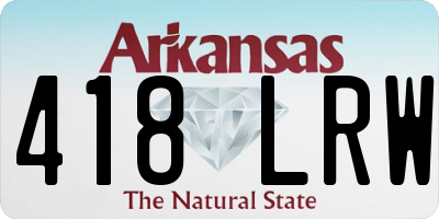 AR license plate 418LRW