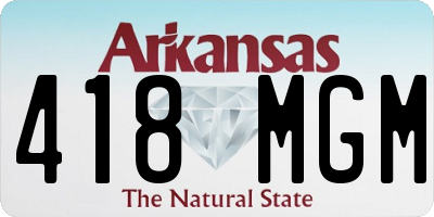 AR license plate 418MGM