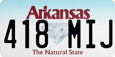 AR license plate 418MIJ