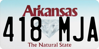 AR license plate 418MJA