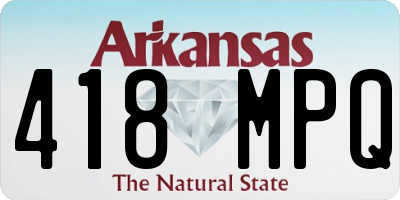 AR license plate 418MPQ