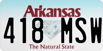 AR license plate 418MSW