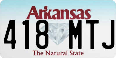 AR license plate 418MTJ