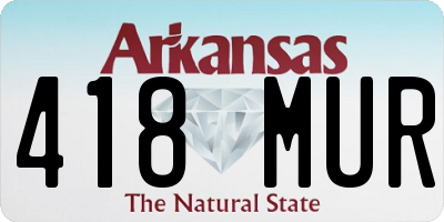 AR license plate 418MUR
