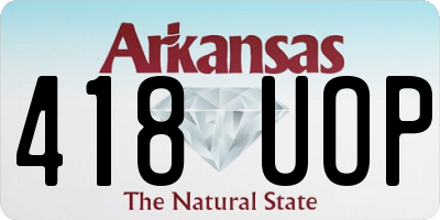 AR license plate 418UOP