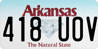 AR license plate 418UOV