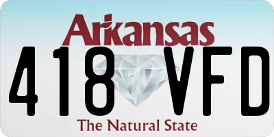 AR license plate 418VFD
