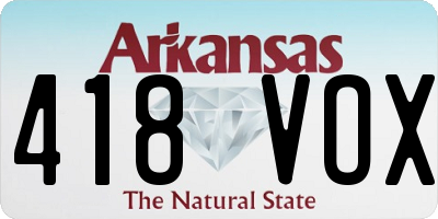 AR license plate 418VOX