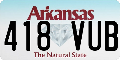 AR license plate 418VUB