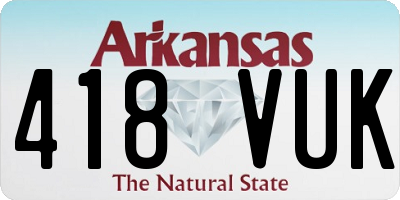 AR license plate 418VUK