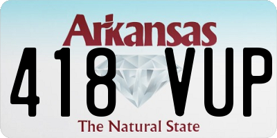 AR license plate 418VUP