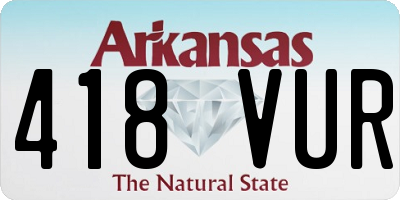 AR license plate 418VUR