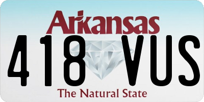AR license plate 418VUS