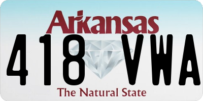 AR license plate 418VWA
