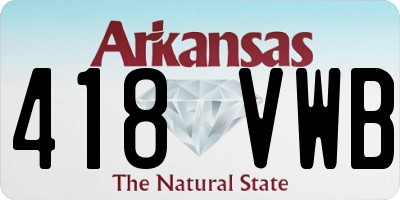 AR license plate 418VWB