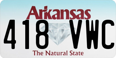 AR license plate 418VWC