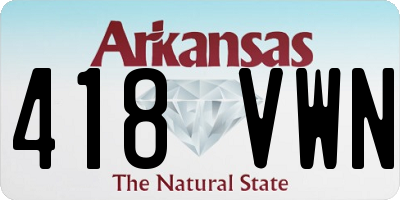 AR license plate 418VWN