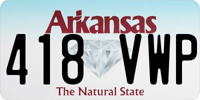 AR license plate 418VWP
