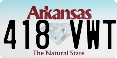 AR license plate 418VWT