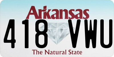 AR license plate 418VWU