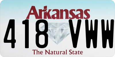 AR license plate 418VWW