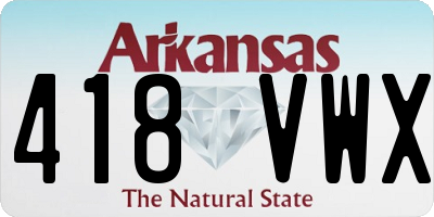 AR license plate 418VWX