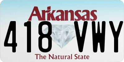 AR license plate 418VWY