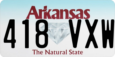 AR license plate 418VXW