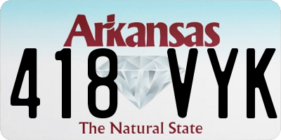 AR license plate 418VYK