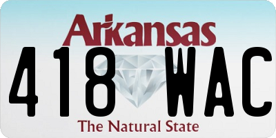 AR license plate 418WAC