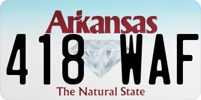 AR license plate 418WAF