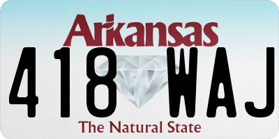 AR license plate 418WAJ