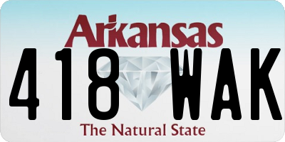 AR license plate 418WAK