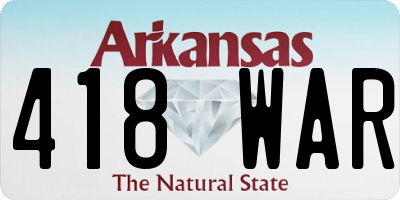 AR license plate 418WAR