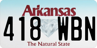 AR license plate 418WBN