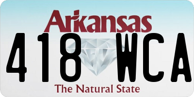 AR license plate 418WCA