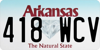 AR license plate 418WCV