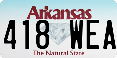 AR license plate 418WEA