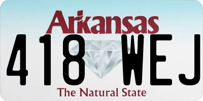 AR license plate 418WEJ
