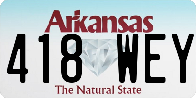 AR license plate 418WEY