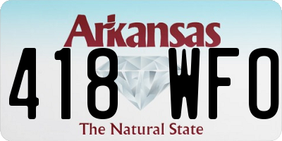 AR license plate 418WFO