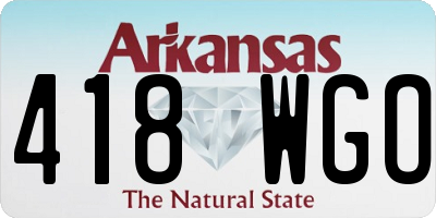 AR license plate 418WGO