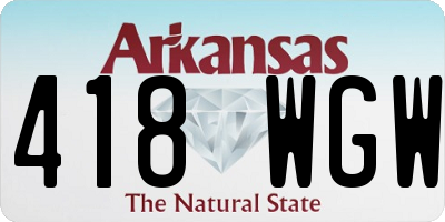 AR license plate 418WGW