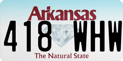 AR license plate 418WHW