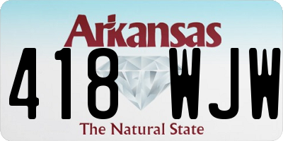 AR license plate 418WJW
