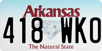 AR license plate 418WKO