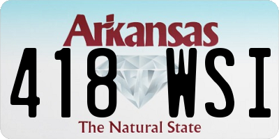 AR license plate 418WSI