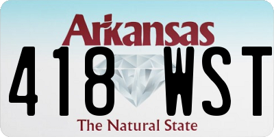 AR license plate 418WST