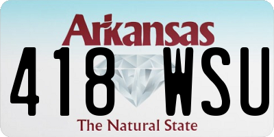 AR license plate 418WSU