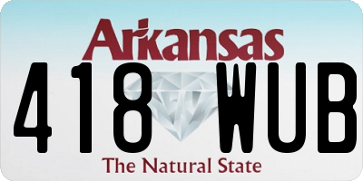 AR license plate 418WUB